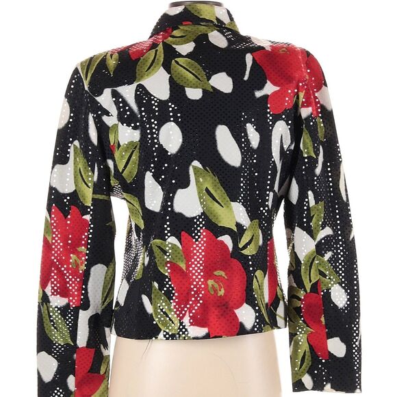 Vintage 90s Y2K Mesmerize Sequin Jacket Floral Blazer Whimsigoth Size Small - Picture 10 of 11